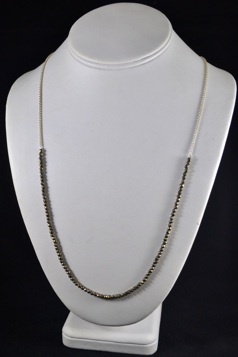 Long Pyrite Necklace - The Little Green Store and Gallery
