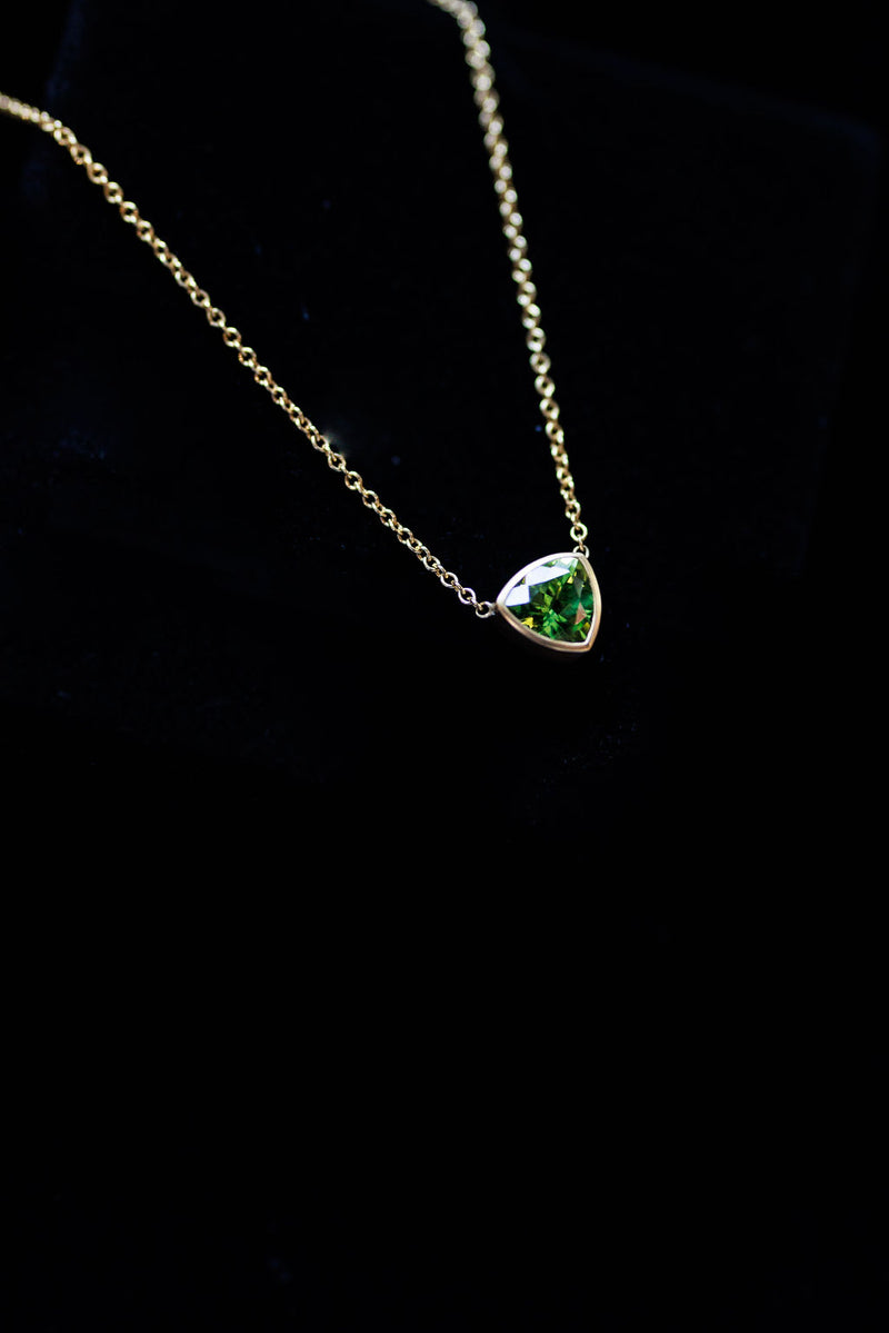 Peridot Triangle Pendant Necklace