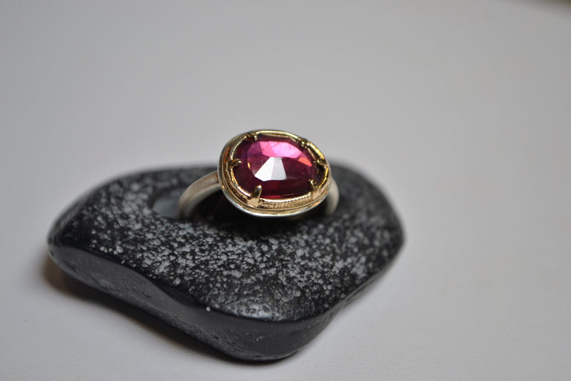 Pink Sapphire Ring - The Little Green Store and Gallery
