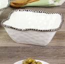 Porcelain Medium Square Salad Bowl - White